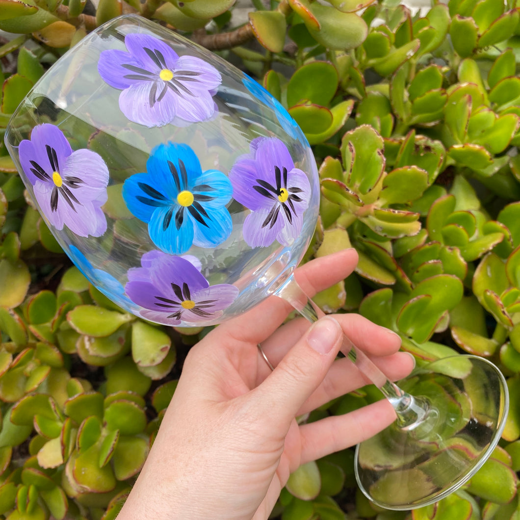 Blue & Purple Stemmed Wine Glass